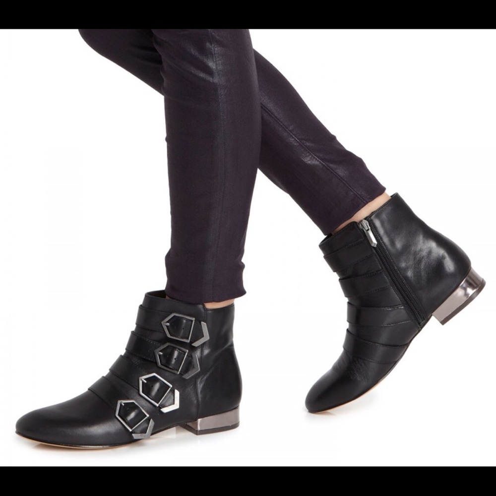 Sam Edelman Nolan Leather Buckle Booties Size 7